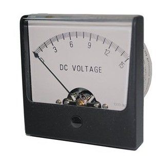 Analog Panel Meter, DC Voltage, 0 15 DC V