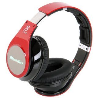 Bluedio R+ Bluetooth Stereo Hi fi Headphone the upgrade version of R Supports NFC aptX audio suppression solution Bluetooth4.0 8 Tracks headset Support Line iN Mode Multi Media Playing Micro SD Card(32GB) Playing (Red) Electronics