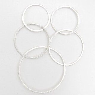 46mm .925 sterling silver brushed ring link chain 5pcs