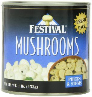 Festival Mushrooms Pieces and Stems Fresh Pack, 16 Ounce (Pack of 6)  Canned And Jarred Mushrooms  Grocery & Gourmet Food