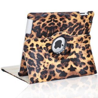 Viva Cheetah Leopard 360 Degree Rotating Smart Cover Case Stand for iPad 2 3rd 4th Gen (Orange) Computers & Accessories