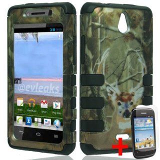 HUAWEI ASCEND PLUS H881C GREEN DEER HUNTING HYBRID COVER HARD GEL CASE + FREE SCREEN PROTECTOR from [ACCESSORY ARENA] Cell Phones & Accessories
