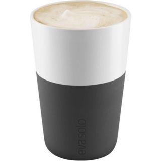 Eva Solo 360ml Café Latte Tumbler   Set of 2   Carbon Black      Homeware
