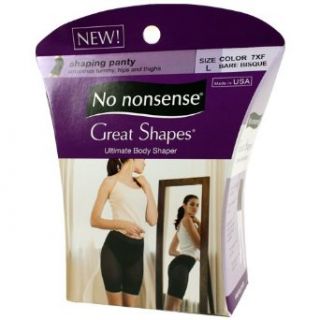 No Nonsense Ultimate Shaper Waist to Mid Thigh Shaper, Size Large, Bare Bisque (Pack of 3) Clothing
