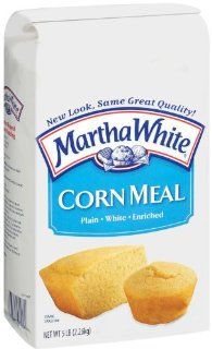 Martha White Plain White Corn Meal, 5 Pound (Pack of 8)  Grocery & Gourmet Food