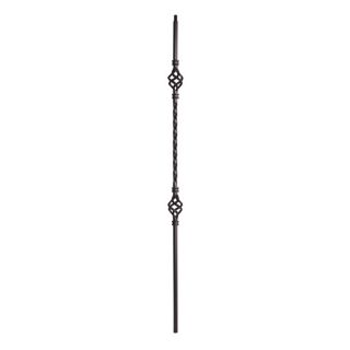 Crown Heritage Powder Coated Wrought Iron Double Basket Baluster (Common 44 in; Actual 44 in)