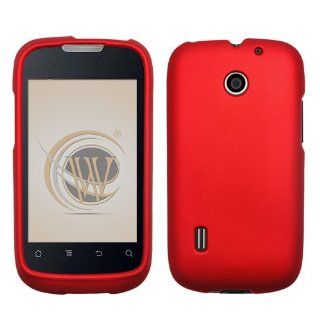Red Rubberized Protector Case for AT&T Fusion / Huawei U8652 Cell Phones & Accessories