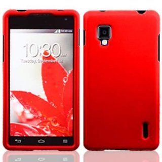 LG Eclipse 4G LTE / LS970 Slim Rubberized Protective Snap On Hard Cover Case   Red Cell Phones & Accessories