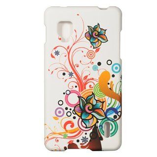 VMG For Sprint Version LG Optimus G LS 970 Design Hard Cell Phone Case Cover   White Colorful Abstract Floral Flower [In VANMOBILEGEAR Retail Packaging] *** For "Sprint" Version Only *** 