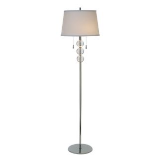 Trend Lighting 61 in Polished Chrome Indoor Floor Lamp with Fabric Shade