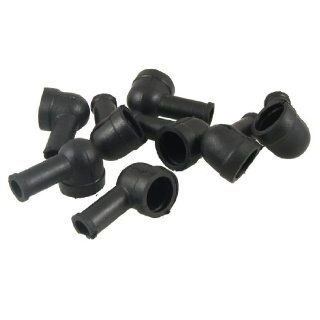 Amico 8 Pcs 15mm x 8mm Black Smoking Pipe Shaped PVC Battery Terminal Insulating Covers Boots Science Lab Caps