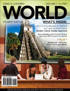 Bundle WORLD, Volume 1 (with Review Cards and Bind In Printed Access Card) + Rand McNally Historical Atlas (9780324555011) Craig A. Lockard Books