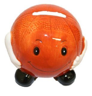 Colorful Ceramic Sports Ball Banks   4" Diameter (Basketball) Toys & Games