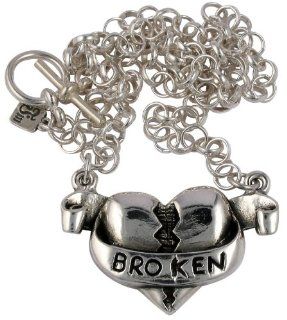 Femme Metale Broken Heart Necklace Pendant Necklaces Jewelry
