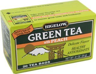 Bigelow Tea   Green Tea with Peach   20 Tea Bags Kitchen & Dining
