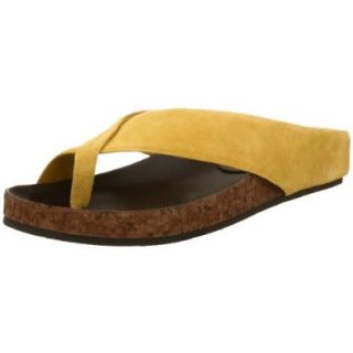 Steve Madden Women's Loope Thong Sandal, Yellow Suede, 8 M Shoes