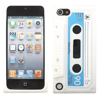 Retro Cassette Silicone Shell Case Cover For Apple iPod Touch 5 5th Generation / White Cell Phones & Accessories