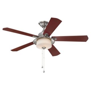 Litex 52 in Brushed Nickel Downrod Mount Ceiling Fan with Light Kit