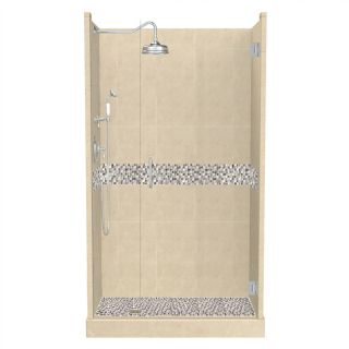 American Bath Factory Java 86 in H x 32 in W x 60 in L Medium with Accent Fiberglass and Plastic Wall Alcove Shower Kit
