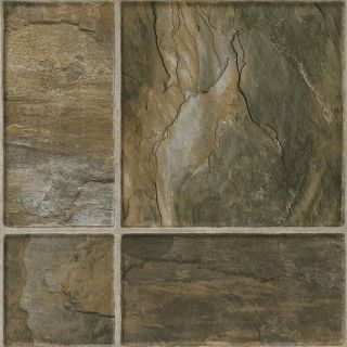 Armstrong Stones and Ceramic 15.94 in W x 3.98 ft L Canyon Slate Embossed Laminate Tile and Stone Planks