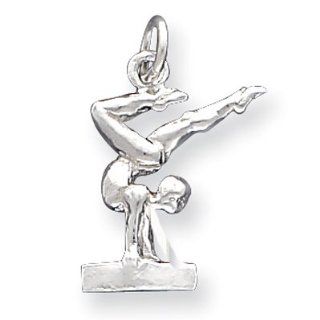 Sterling Silver Gymnast Charm Pendant Pendant Necklaces Jewelry