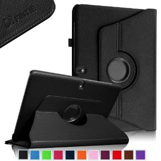 Fintie Samsung Galaxy Tab Pro 10.1 Rotating Case Cover   Vegan Leather 360 Degree Swivel Stand for TabPro 10.1 inch Tablet SM T520/T525 with Auto Sleep/Wake Feature, Black Computers & Accessories