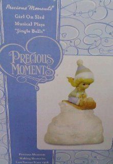 2009 Precious Moments Girl on Sled "Jingle Bells" Musical Figurine   Holiday Figurines