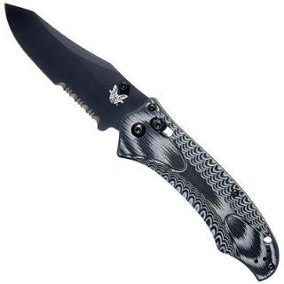 Benchmade 950SBK Osborne Rift, Black/Gray G10 Handle, 3.67in. Black ComboEdge Blade Folding Knife  Hunting Knives  Sports & Outdoors