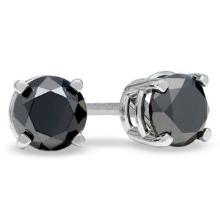 CT. T.W. Enhanced Black Diamond Stud Earrings in 10K White Gold