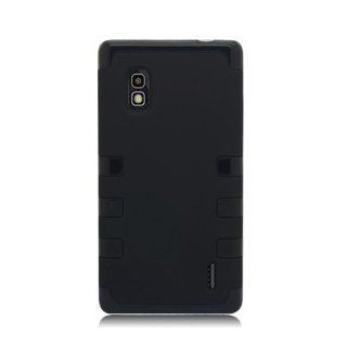 FOR LG Optimus G/E970 HYBRID CASE BLACK BLACK TPU Cell Phones & Accessories