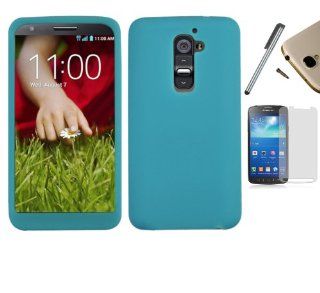 For (At&t, T Mobile) Lg Optimus G2 only D800 D801 Soft Gel Case Rubber Skin Silicone Cover + [WORLD ACC] TM Brand LCD Screen Protector + Silver Stylus Pen + Black Dust Cap Free Gift Cell Phones & Accessories