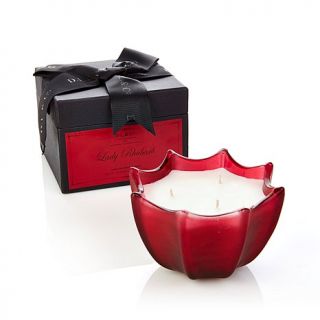 DL & Co. Lady Rhubarb Candle in Red Scalloped Dish