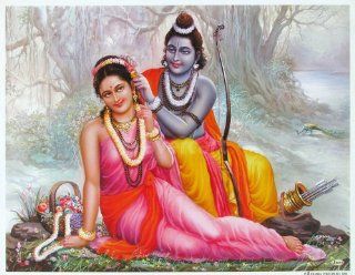 Lord Rama / Shree Ram and Seeta / God Rama and Sita Poster (Size 11X9 Inches Unframed)   Prints
