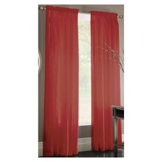 Style Selections Chloe 84 in L Solid Red Rod Pocket Window Sheer Curtain