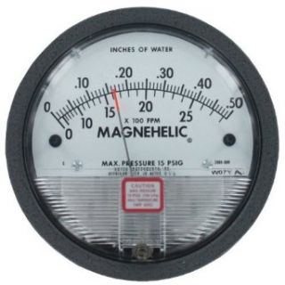 Dwyer Magnehelic Differential Pressure Gage, 2000 00AV, 0 0.25" w.c., 300 2000 FPM pc Industrial Pressure Gauges