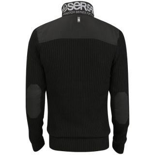 Crosshatch Mens Wynknit Zip Thru Knit   Black      Mens Clothing