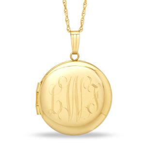 Personalized Round Monogram Locket in 14K Gold Fill (3 Initials