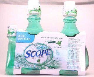 Scope mint mouthwash 2   33.8 oz. bottles plus bonus travel size bottle (8.4 oz.) Health & Personal Care
