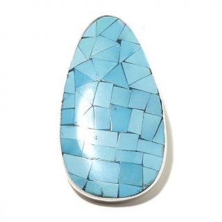 Jay King Freeform Turquoise Inlay Sterling Silver Pendant
