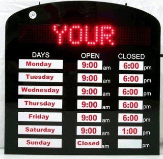Programmable Business Hour Sign  Business And Store Signs 