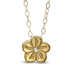 ® Diamond Cut Flower Pendant in 10K Two Toned Gold   17   Zales