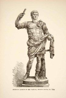 1890 Wood Engraving (Photoxylograph) Roman Emperor Domitian Statue Sculpture Art   Original Wood Engraving (Photoxylograph)   Prints