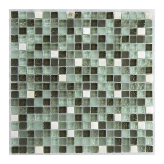 EPOCH Architectural Surfaces 5 Pack Oceanz Greens Glass Mosaic Square Wall Tile (Common 12 in x 12 in; Actual 11.81 in x 11.81 in)