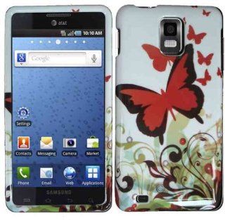 White Red Butterfly Hard Cover Case for Samsung Infuse 4G SGH I997 Cell Phones & Accessories
