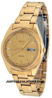 Seiko 5 Men's Gold Tone Automatic Self winding Watch Model SNX998K Watches