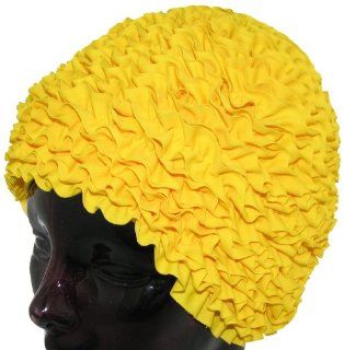 Fashy YELLOW Frill Swim Cap   Made in Germany  Sports & Outdoors
