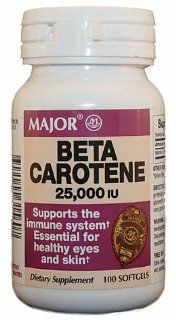Beta Carotene, 25,000 UI Capsules   100/Bottle Health & Personal Care