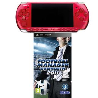 PSP 3000 Red Bundle (including Football Manager 2011)      Games Consoles