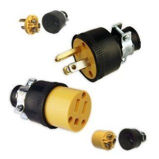Set Male & Female Heavy Duty 3 Wire Replacement Electrical Plugs   Female Power Plug  