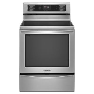 KitchenAid Architect Ii Smooth Surface Freestanding 5 Element 6.2 cu ft Self Cleaning Convection Electric Range (Stainless Steel) (Common 30 in; Actual 29.94 in)